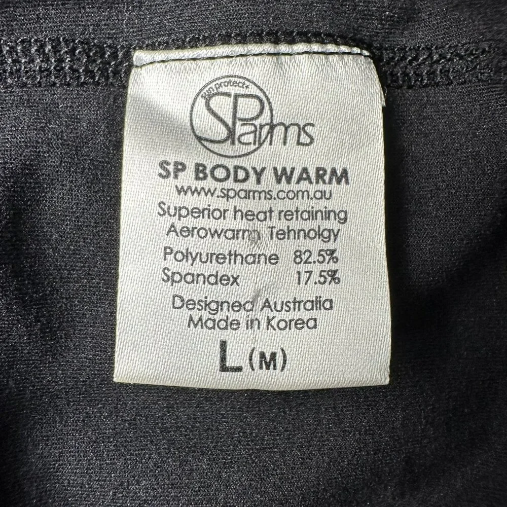 SParms Men's High Neck Sun Protection Breathable‎ Body Shirt, Size Large, Black